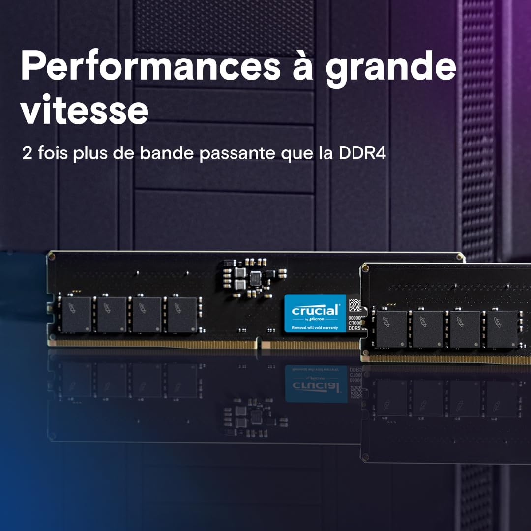 Barrette mémoire 16Go DIMM DDR5 Crucial Classic 5600MHz